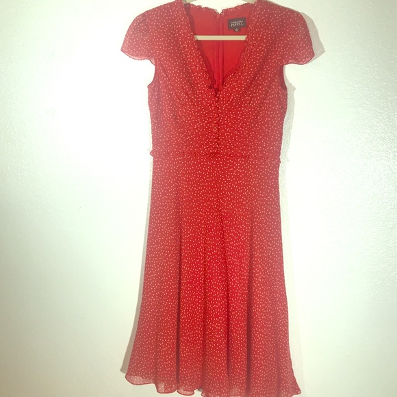 Adrianna Papell Red Polka Dot Dress 